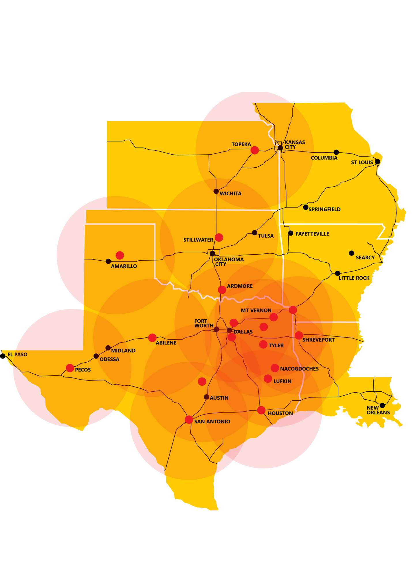 5-7-2025 Map Lone Star Hazmat service map